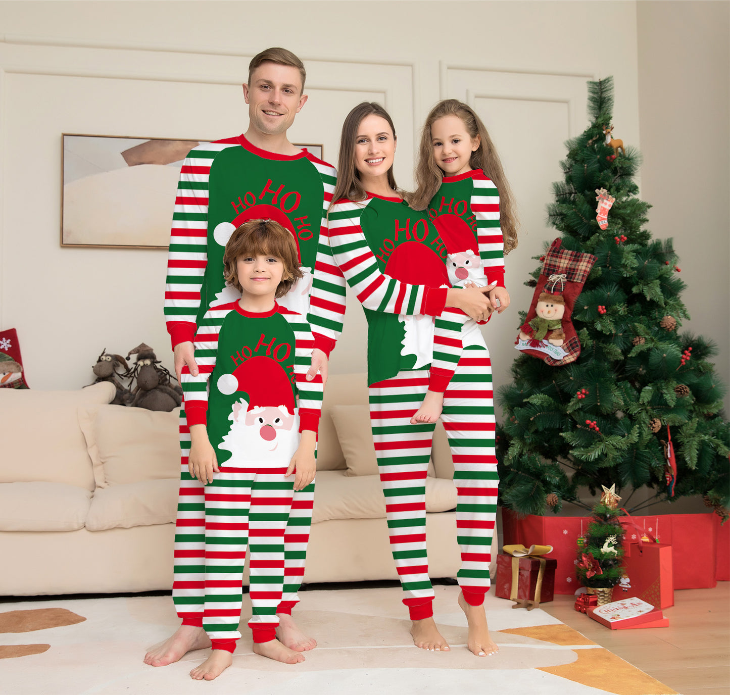 Christmas parent-child clothes printed home clothes pajamas