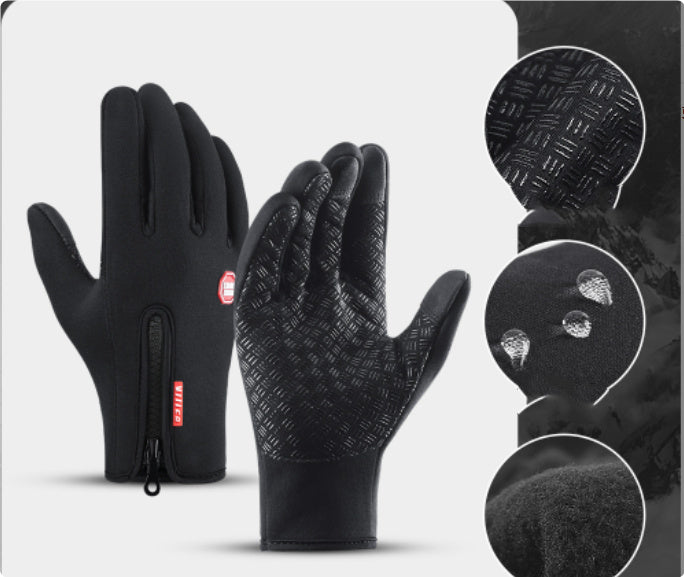 Winter Gloves Touch Screen Riding Motorcycle Sliding Waterproof Sports Gloves With Fleece A&S Collection
