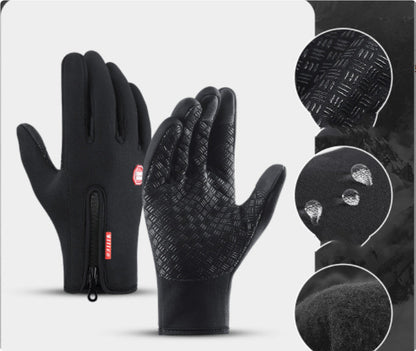 Winter Gloves Touch Screen Riding Motorcycle Sliding Waterproof Sports Gloves With Fleece A&S Collection