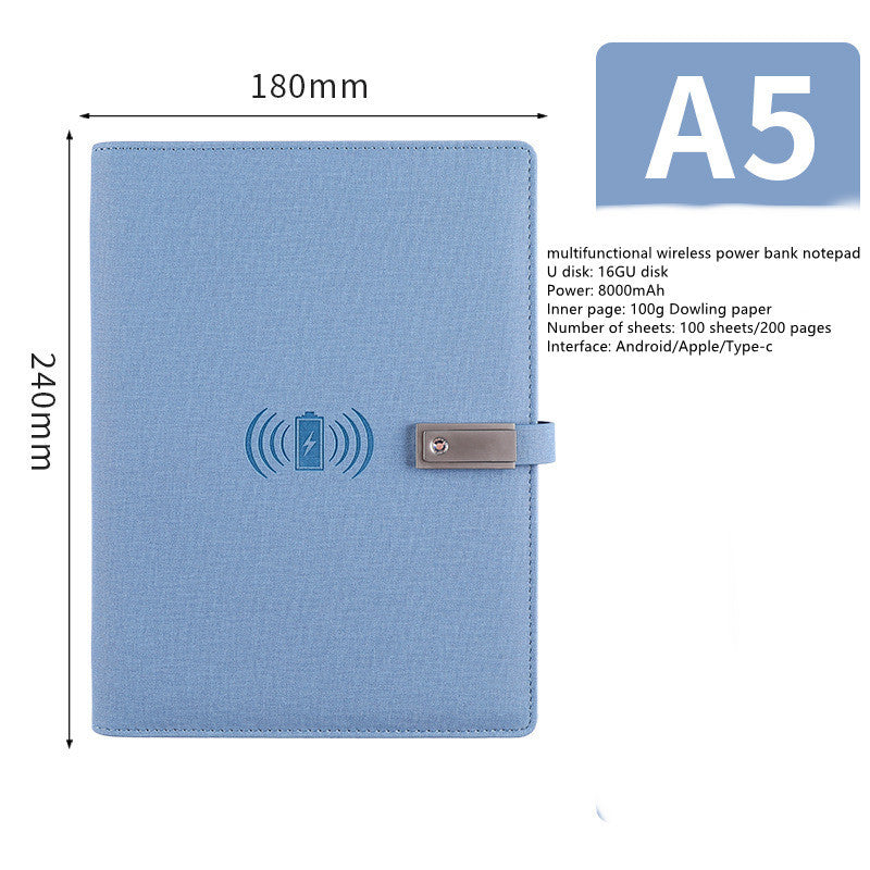 Multifunctional Power Bank Notepad With U Disk Business Suit