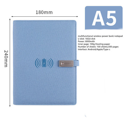 Multifunctional Power Bank Notepad With U Disk Business Suit