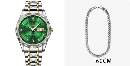 Men's Waterproof Double Calendar Luminous Quartz Watch A&S Collection