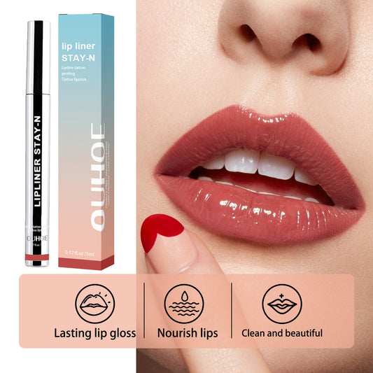 Lip Liner Pen Dark Brown Waterproof Long Lasting Plump Soft Lip Gloss Makeup Cosmetics A&S Collection