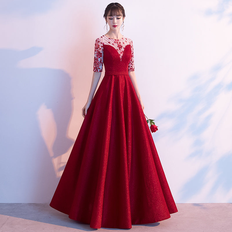 Elegant Red Evening Show Dress: Stunning Design for Ladies, Perfect for Formal Events and Captivating Stage Performances CJ