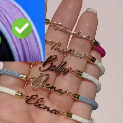Personalized Colorful Rope Chain Custom Name Bracelet Personalized Adjustable Name Jewelry For Girls A&S Collection