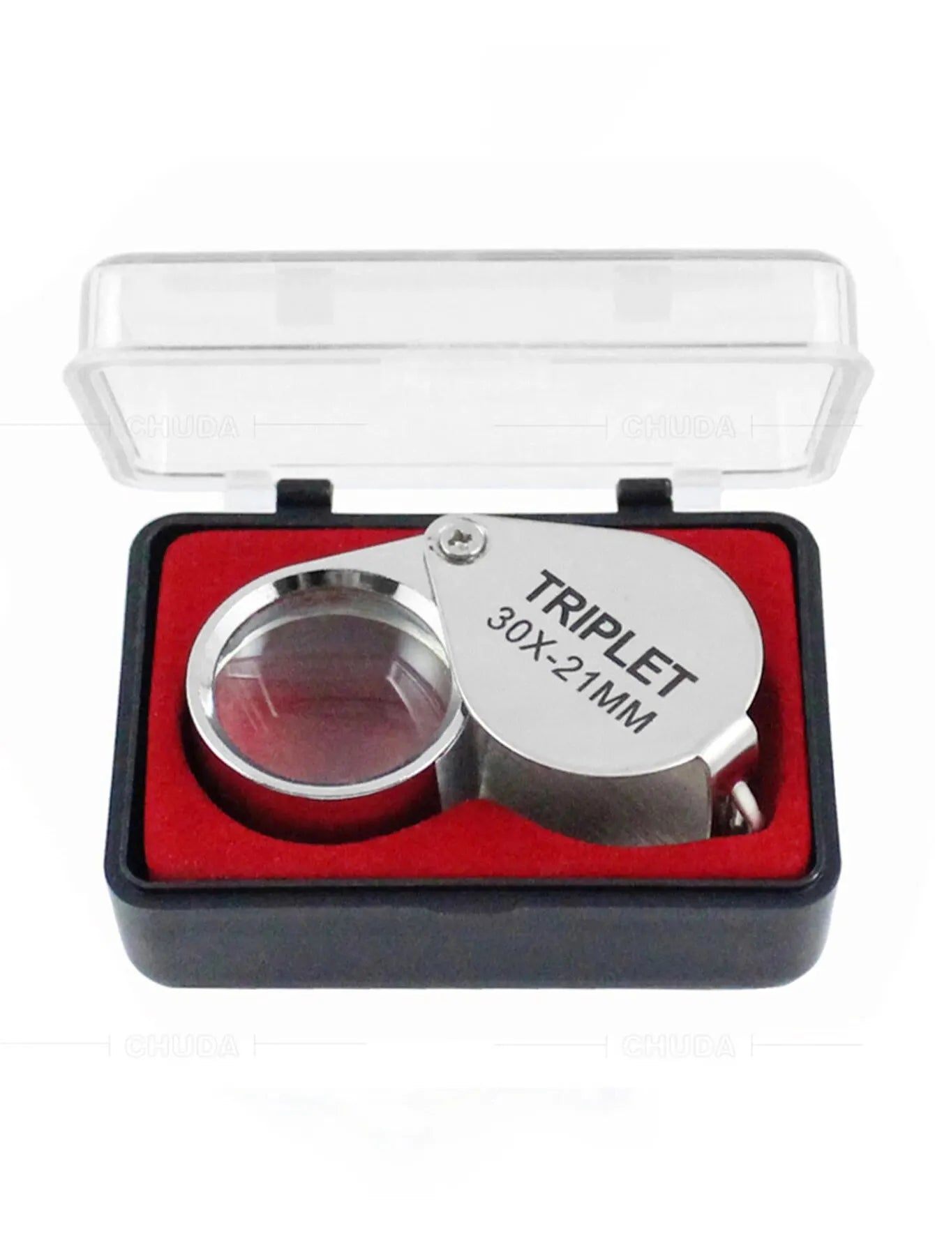 Pocket Loupe Magnifier Jewelry Magnifying Glass Foldable Diamond Lupa Triplet Jewelers Eye Glass Tool Reading Magnifier A&S Collection