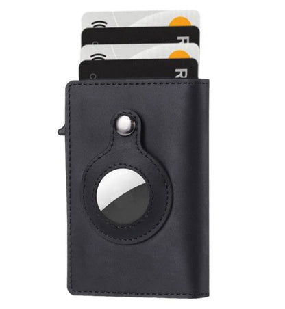 AirTag Wallet Anti Theft Bullet Card Bag Multi-functional Rfid Card Holder Men's Leather Slim Wallets For Airtag Air Tag A&S Collection