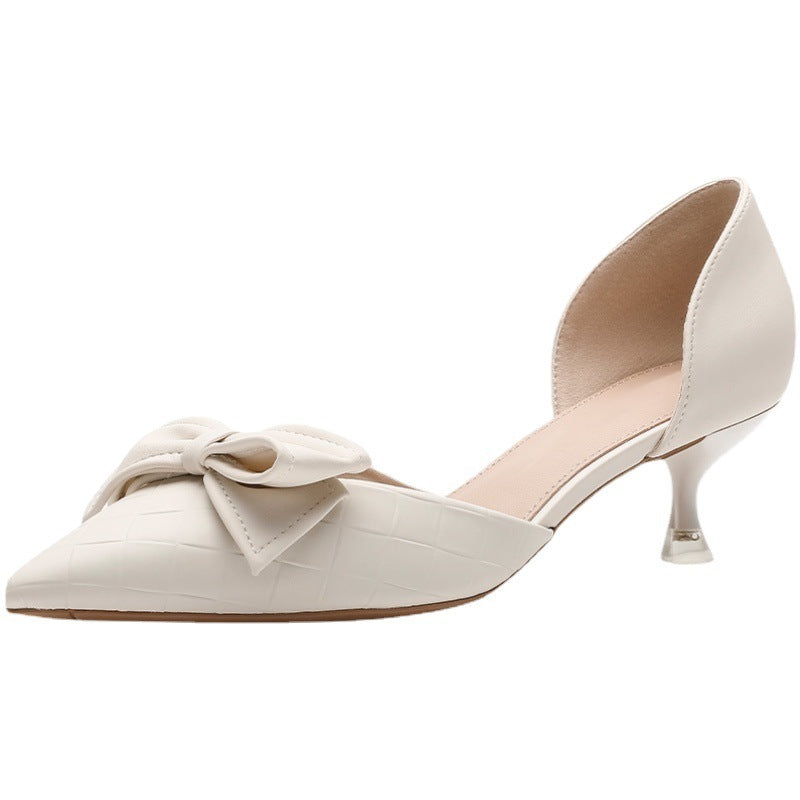 Elegant White French High Heels: Perfect for Weddings and Special Moments CJ