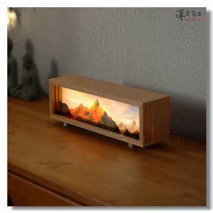 Sunshine Jhan night light Meri Snow Mountain cultural and creative desktop atmosphere light Qianlijiangshan charging pat light Hypersku