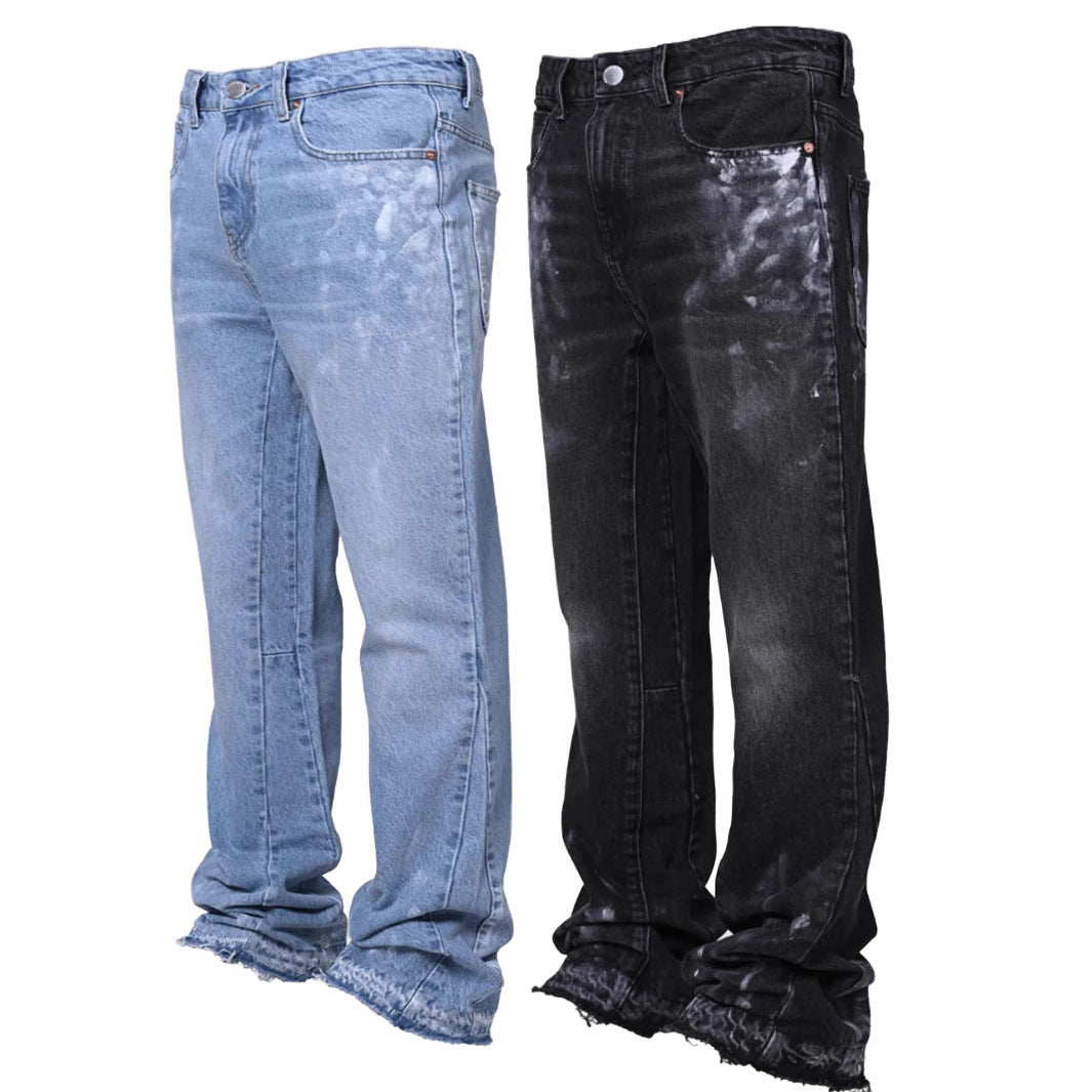 Men's Fashion Stretch Embroidery Straight-leg Denim Straight-leg Pants A&S Collection