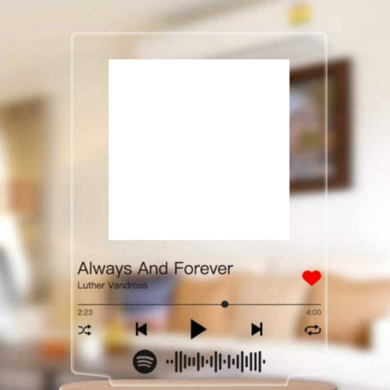 Customizable Photo Music Album Cover Night Light Carved Name Song Photo Frame A&S Collection