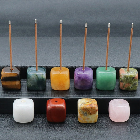 Exquisite crystal agate incense holders—add elegance to any space. CJ