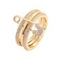 Stylish tri-color ring: versatile split design, featuring micro-set zircon for a unique, fashionable look A&S Collection