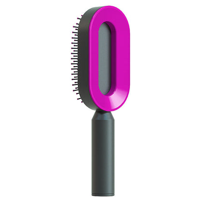 Self Cleaning Hair Brush For Women One-key Cleaning Hair Loss Airbag Massage Scalp Comb Anti-Static Hairbrush CJ