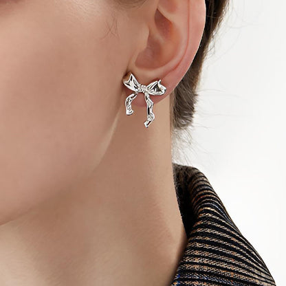 Bow Earrings Simple Style Fashionable And Versatile Earrings CJ