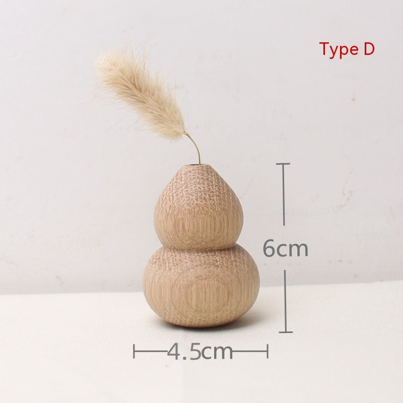 Japanese Style Groceries Solid Wood Dried Flowers And Flowerpot Wooden Craftwork Ins Vase A&S Collection
