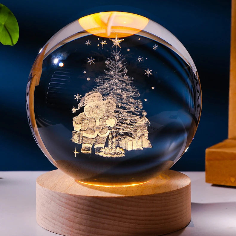 Luminous Starry Sky And Planets Moon Moon Crystal Ball Small Night Lamp Projection Ambience Light Creative Gift New Strange Gift A&S Collection