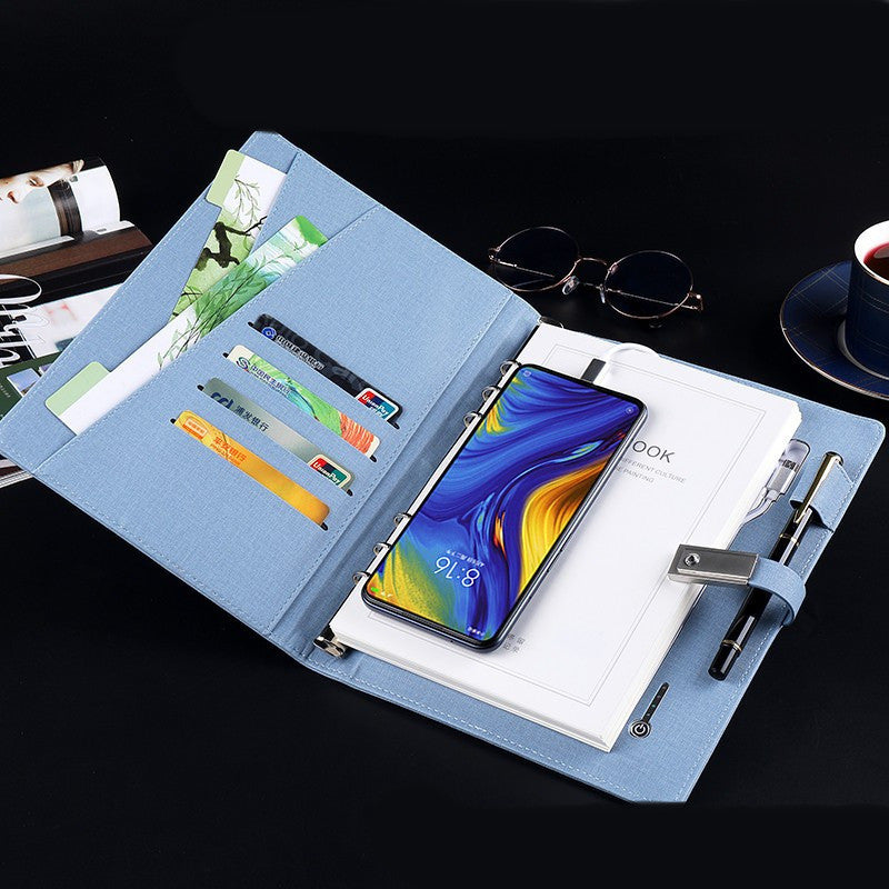 Multifunctional Power Bank Notepad With U Disk Business Suit