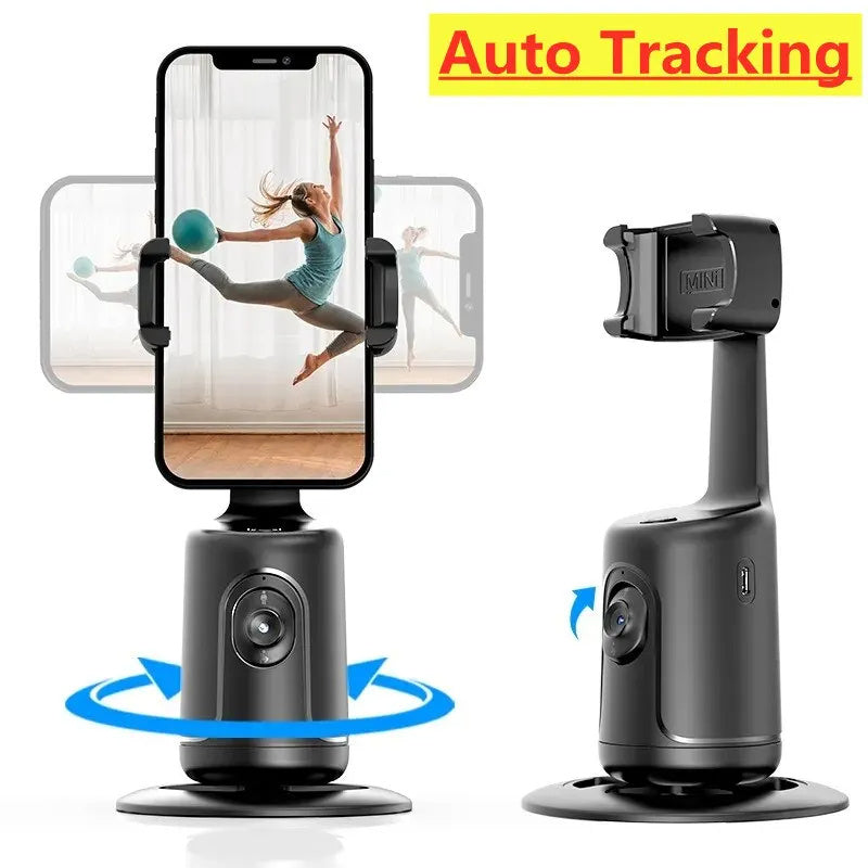 360° Auto Face Tracking AI Gimbal | Smart Phone Holder for Vlogging, Video, and Live Streaming Stabilizer Tripod CJ