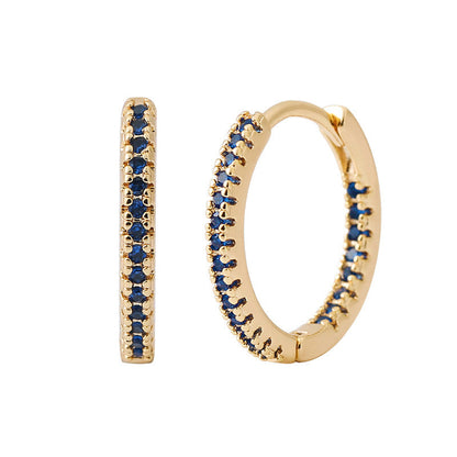 Elegant Multicolor Zircon Circle Ear Clip Earrings for Women – Perfect Fashion Accessory for Any Occasion CJ