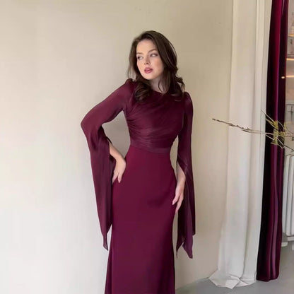 Elegant organza satin dress with patchwork design and slim fit, perfect for chic style A&S Collection