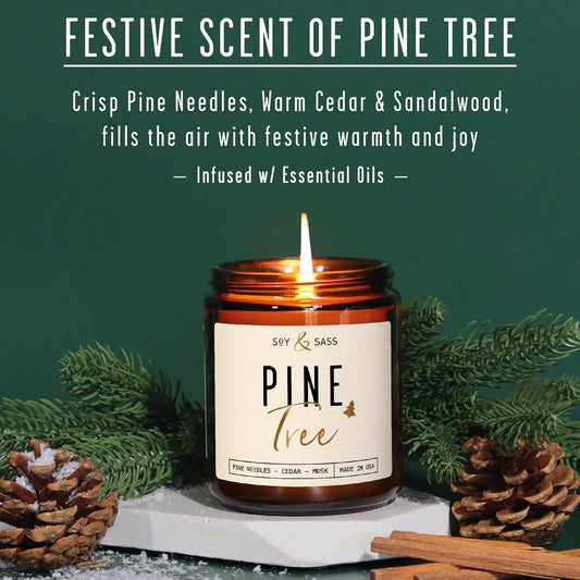 Pine Scented Candle - Natural Home Fragrance for Relaxation & Cozy Ambiance CJ