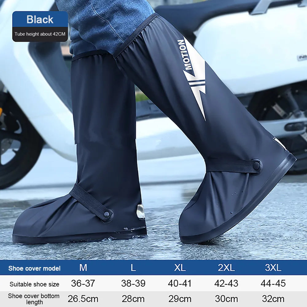 High Tube Rain Shoe Covers Hot Sell Creative Waterproof Reusable Motorcycle Cycling Bike Rain Boot Rainproof Shoes Cover A&S Collection