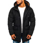 This sleek black hoodie features a straight hem and lapel zipper, ideal for casual winter wear with a modern, youthful touch A&S Collection