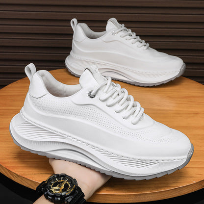 Trendy Thick-Soled Men's Sneakers: Breathable Lace-Up Dad Shoes for Casual Comfort A&S Collection