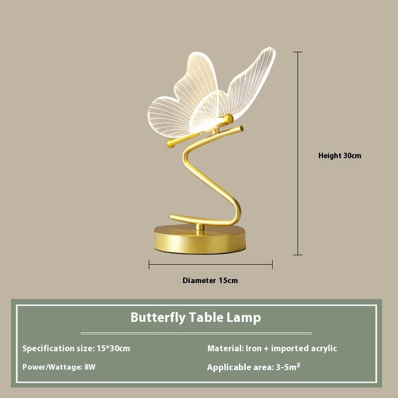 Bedroom Bedside Lamp Living Room Showcase Butterfly Table Lamp A&S Collection