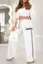 2 Pcs Set Women Suit Coat Pants Suit Lapel Long Sleeves Lady Jacket Wide Leg High Waist Trousers Female Commuting Office Outfit A&S Collection