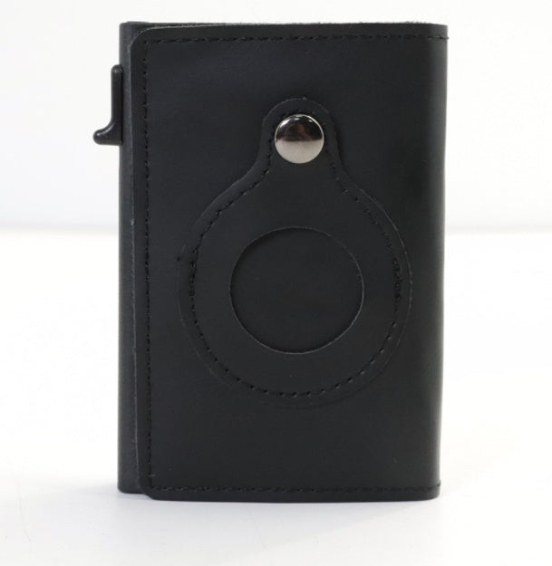 AirTag Wallet Anti Theft Bullet Card Bag Multi-functional Rfid Card Holder Men's Leather Slim Wallets For Airtag Air Tag A&S Collection