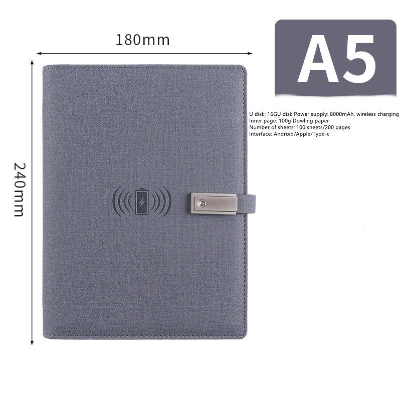 Multifunctional Power Bank Notepad With U Disk Business Suit