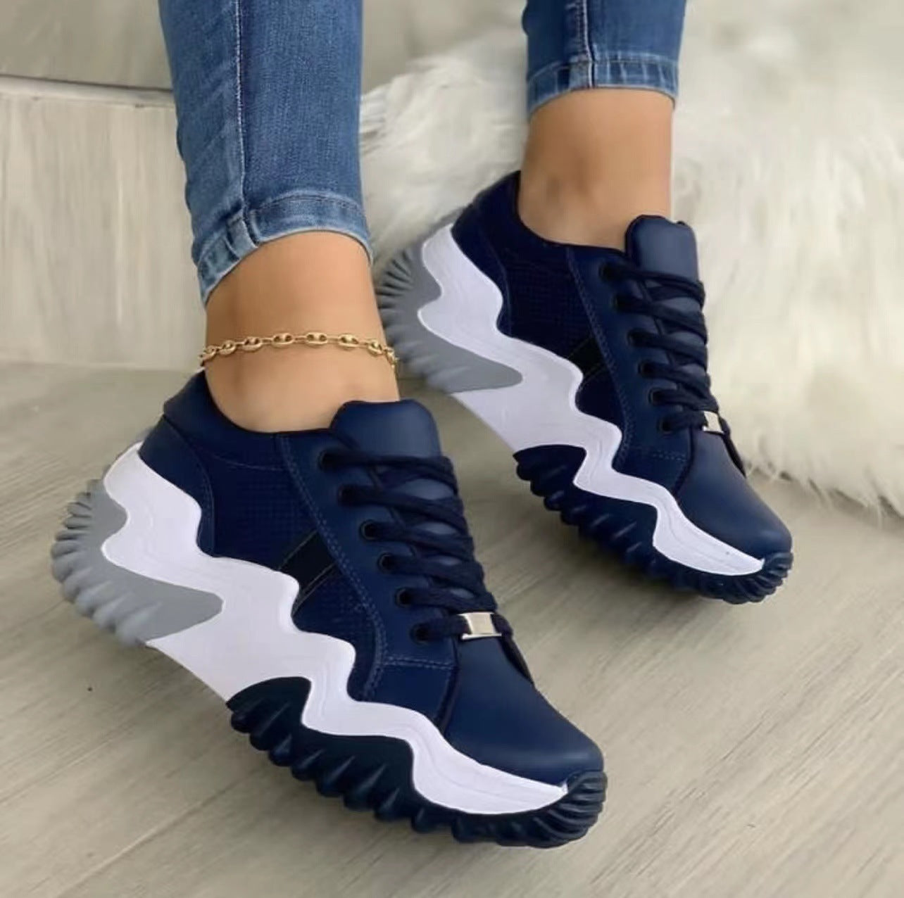 Women Shoes Lace-up Sports Sneakers A&S Collection