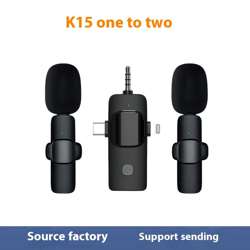 Wireless Collar Clip Microphone - 3-in-1 Design with Multi-Connector & 35-Hole Superior Sound Quality CJ