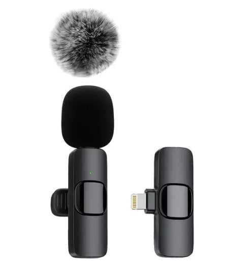 Wireless Collar Clip Microphone - 3-in-1 Design with Multi-Connector & 35-Hole Superior Sound Quality CJ