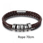 Personalized Mens Braided Genuine Leather Bracelet Stainless Steel Custom Beads Name Charm Bracelet For Men With Family Names A&S Collection
