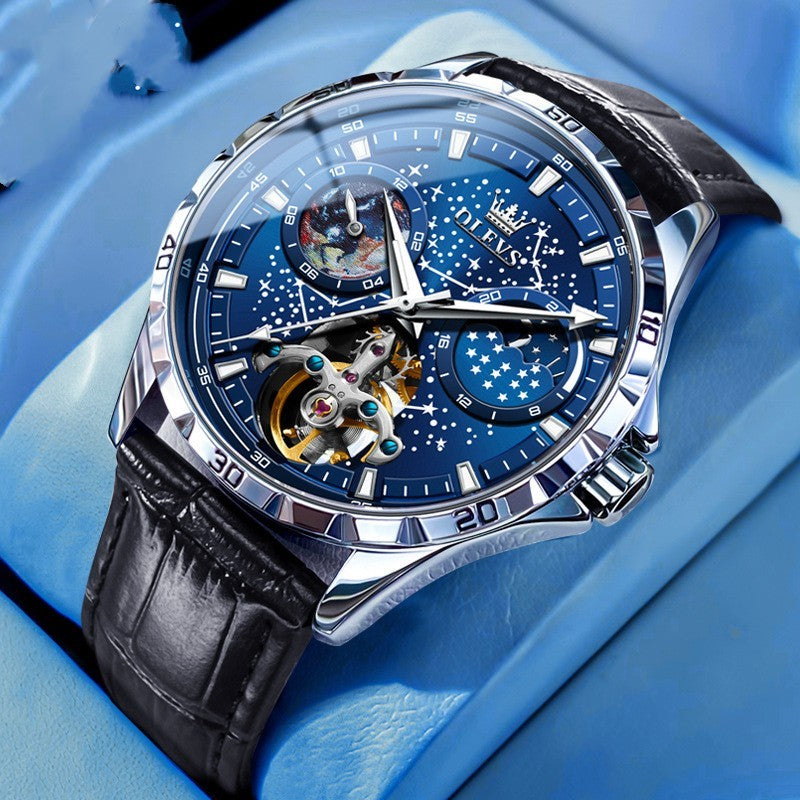Fashion Starry Sky Mechanical Watch Business Hollow Waterproof Men A&S Collection