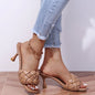 Sexy high-heeled woven sandals in European and American styles, comfortable in large sizes. A&S Collection