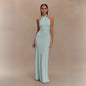 Ins Bodycon Halter Dress Sexy Backless Slim Fit Waist Slimming Maxi Dresses Prom Party Club Clothing For Women A&S Collection