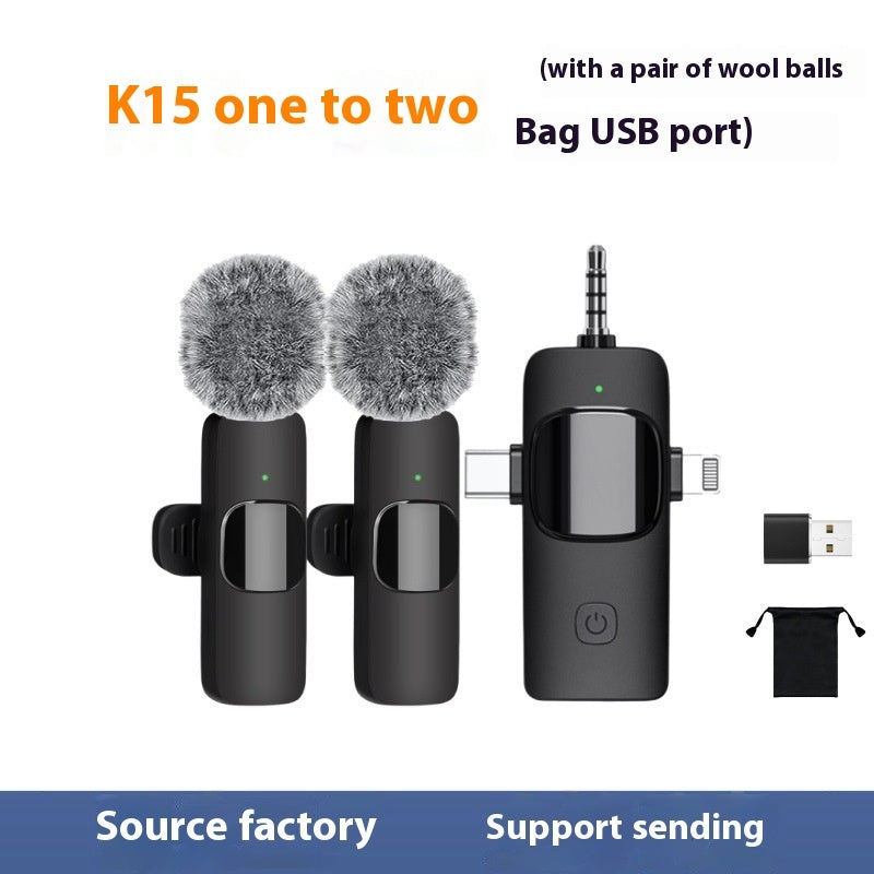 Wireless Collar Clip Microphone - 3-in-1 Design with Multi-Connector & 35-Hole Superior Sound Quality CJ