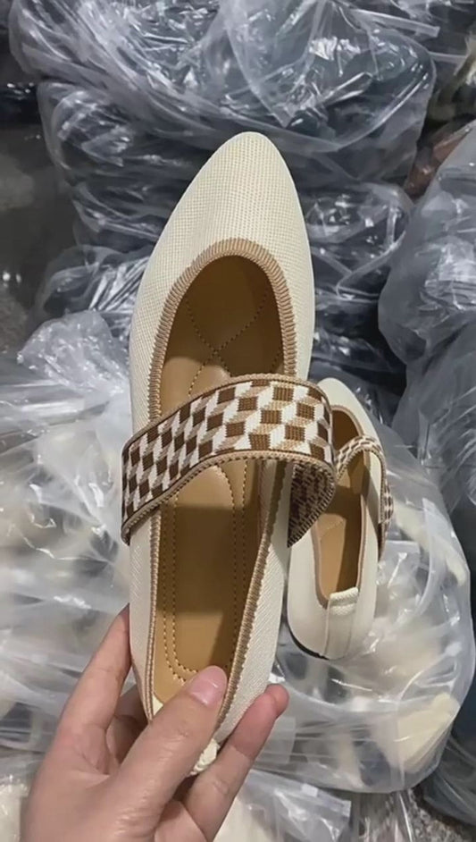 Striped Flats Shoes Fashion Casual Pointed Toe Loafers Lazy Shoes For Women