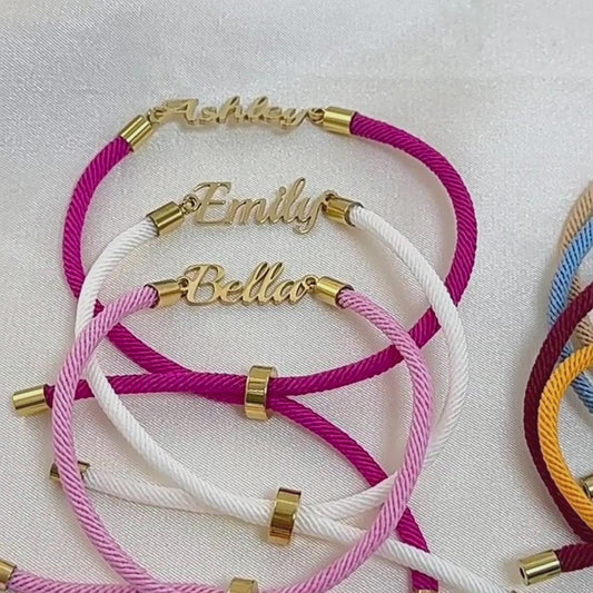 Personalized Colorful Rope Chain Custom Name Bracelet Personalized Adjustable Name Jewelry For Girls