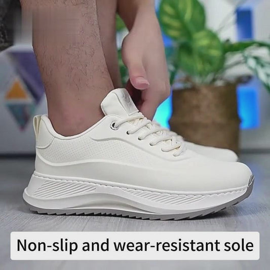 Trendy Thick-Soled Men's Sneakers: Breathable Lace-Up Dad Shoes for Casual Comfort