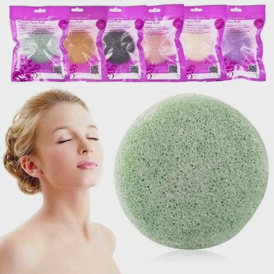 Konjac Sponge For Washing Face Round Konjac Konnyaku Sponge Facial Cleansing Exfoliator Bathing Puff Face Wash Puff