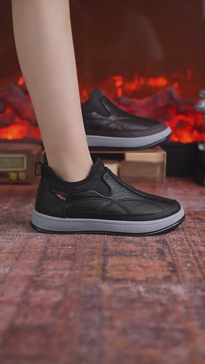 Winter Warm Fleece Snow Boots Round-toed Platform Ankle Boot Fashion Simple Non-slip Flat Cotton Shoes Men