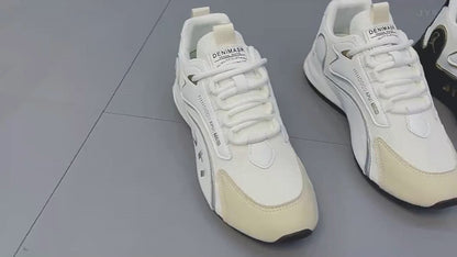 Zapatillas deportivas con cordones y diseño de bloques de colores a la moda para hombre, zapatos transpirables de caña baja para papá, zapatos deportivos para correr y caminar
