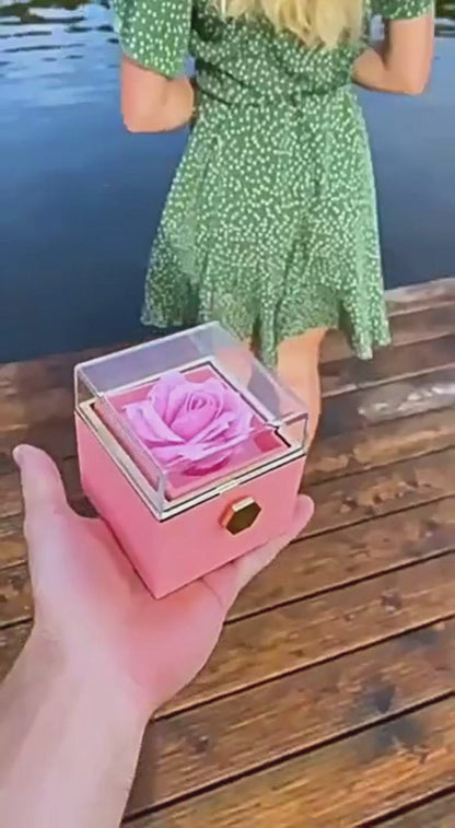 Rotating Soap Flower Rose Gift Box Creative Rotating Rose Jewelry Packaging Box Valentine's Day Gift For Women