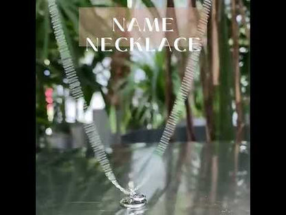 Personalized Name Engraving Necklace Birthstone Pendants Stackable Jewelry Birthday Gift For Women Mom Wife Daughter Friend