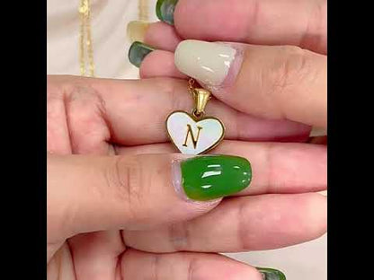 26 Letter Heart-shaped Necklace White Shell Love Clavicle Chain Fashion Personalized Necklace For Women Jewelry Valentine's Day